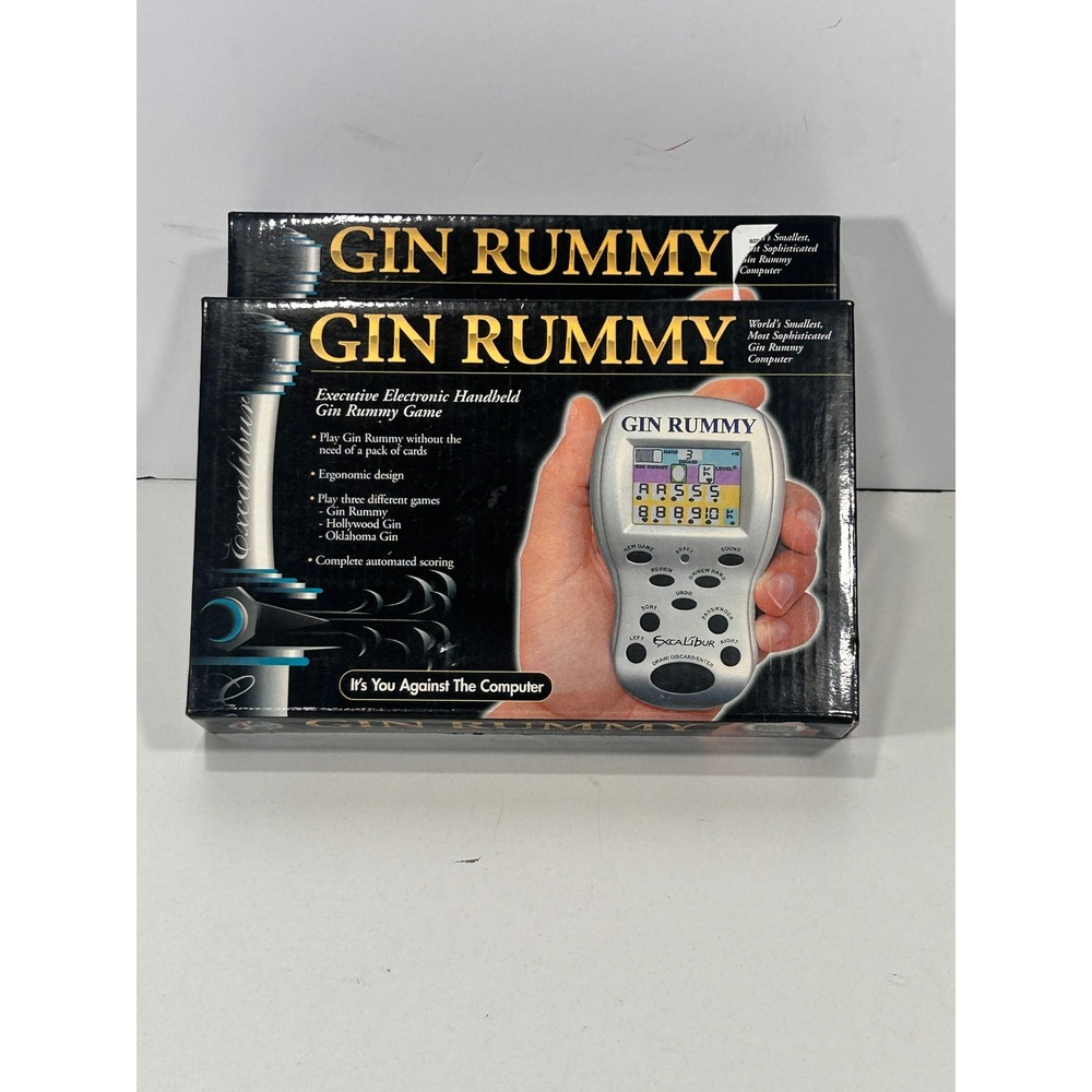 Excalibur Executive Electronic Handheld Gin Rummy Game 3 Game Modes New